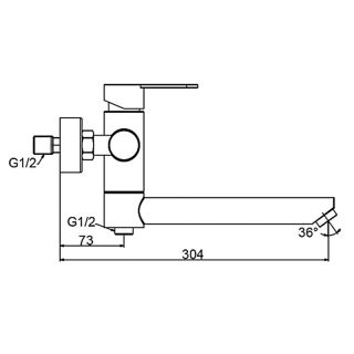 Смеситель для ванны и душа Frap F32801 хром